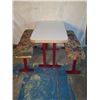 Image 1 : Restaurant Table With Floral Pattern Benches