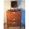 Image 2 : Antique 4 Drawer Oak Dresser With Swivel Mirror On