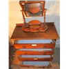 Image 3 : Antique 4 Drawer Oak Dresser With Swivel Mirror On