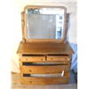 Image 2 : Antique Vanity Swiveled Mirror Dresser W/ 4 Drawer