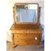 Image 3 : Antique Vanity Swiveled Mirror Dresser W/ 4 Drawer