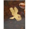 Image 2 : Hand Made Raw Wood Coffee Table With Gold Eagle On