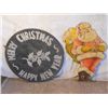 Image 1 : Circle Metal Merry Christams Happy New Year Sign,