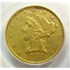 Image 2 : PCGS 1854-C $5 Gold Rare C mint Genuine Sharp XF/AU a few lit scrs.