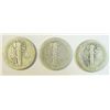 Image 2 : 3 1921  mercury dimes  AG3