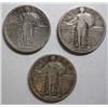 Image 1 : 3 Hard to find Standing Liberty Quarters circulated