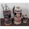 Image 2 : 3 GERMAN STEINS-1 W/COVER-1 W/MUSIC WIND UP