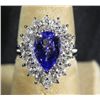 Image 1 : 1.90 CT Tanzanite & 1.43CT Diamond 14K White Gold Ring