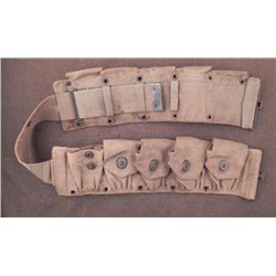 ORIG WWI 10 POUCH AMMO BELT-MKD "AS5" BRASS W/CANVAS