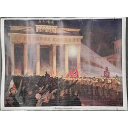 RARE ORIGINAL NAZI NURENBURG TORCHLITE RALLY ART POSTER