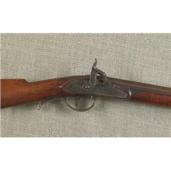 Percussion full stock rifle. Barrel & lock have brown p