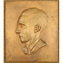 BRASS PLAQUE OF JOSEF GOEBBELS-NAZI PROPAGANDA MINISTER