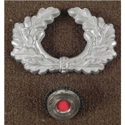 WWII Original Hat Nazi Visor Pin w/ Cockade
