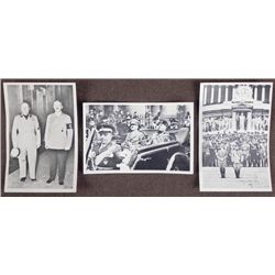 3 PHOTO POSTCARDS OF HITLER & MUSSOLINI FROM THE 1930'S