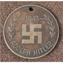 POST WAR 1943 ADOLF HITLER MEDALLION