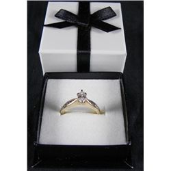 Vintage Marquis Cut 14K Yellow Gold Diamond Ring
