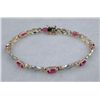 Image 1 : STERLING / GOLD RUBY BRACELET 4.77 CTW