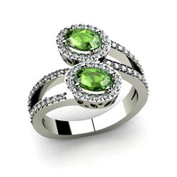 Tourmaline 1.33 ctw & Diamond Ring 14kt W/Y  Gold