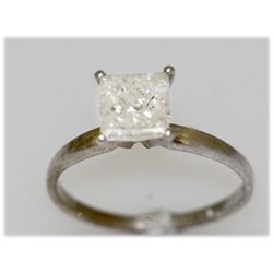 1.51 CTW 14K GOLD DIAMOND RING PRINCESS H/I1-I2