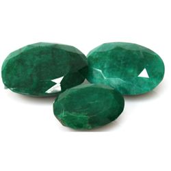 Natural 381.57ctw African Emerald Oval (3) Stone
