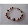 Image 1 : 136.15 ctw Ruby Pearl and Emerald Bracelet .925 Sterlin