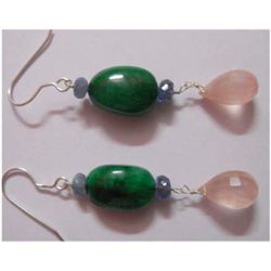 Natural 49.30 ctw Semi Precious Earring .925 Sterling