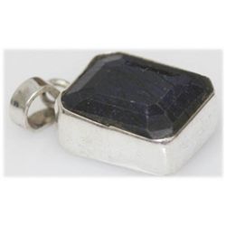 Natural 33.36 Ctw Sapphire Pendant .925 Sterling