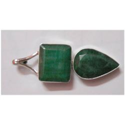 Natural 55.70 ctw Emerald Pendnat 925 Sterling