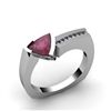 Image 1 : Genuine 1.08 ctw Ruby  Euro Shank Diamond Ring 14k