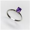 Image 1 : Natural 4.25 ctw Amethyst Emerald .925 Sterling Ring
