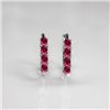 Image 1 : NATURAL 4.00 CTW PINKTOURMALINE EARRINGS .925 STERLING