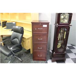 MAHOGANY 4 DRAWER VERTICAL FILE CABINET