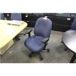 BLUE PATTERNED MULTI LEVER CAST CHAIR