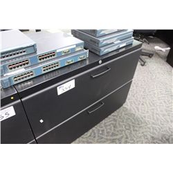BLACK 2 DRAWER LATERAL FILE CABINET