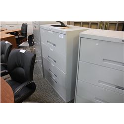 GREY 4 DRAWER LATERAL FILE CABINET