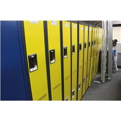 YELLOW BANK OF HALF HEIGHT LOCKERS