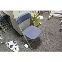 LOT OF 10 BLUE PLASTIC FOLDING CHAIRS