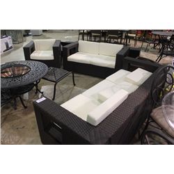 OUTDOOR LIVING RATTAN LOUNGE SET INCLUDING 3 SEAT