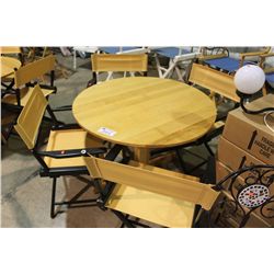 WOODTOP PATIO TABLE WITH 4 CHAIRS