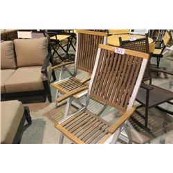 2 TEAK FOLDING PATIO CHAIRS