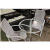 Image 1 : GLASS TOP PATIO TABLE WITH 2 CHAIRS