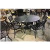 Image 1 : CAST ALUMINUM ROUND PATIO TABLE WITH 6 CHAIRS