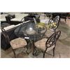 Image 1 : ROUND GLASS TOP PATIO TABLE WITH 4 CHAIRS
