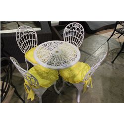 SMALL WHITE PATIO TABLE WITH 4 CHAIRS