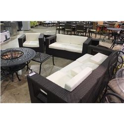 OUTDOOR LIVING RATTAN LOUNGE SET INCLUDING 3 SEAT