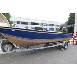 BOAT WITH EASY LOADER TRAILER & MERCURY OUTBOARD
