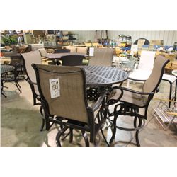 ROUND METAL BAR TABLE WITH 4 SWIVEL CHAIRS