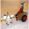 Image 1 : Mule with wagon made of tin, wind-up toy, not