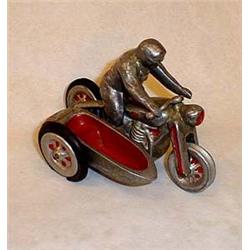 Die cast motorcycle with side wagon, not mark