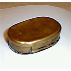 Snuff box of brass, 1800's, 7,5x5 cm. NOK 200